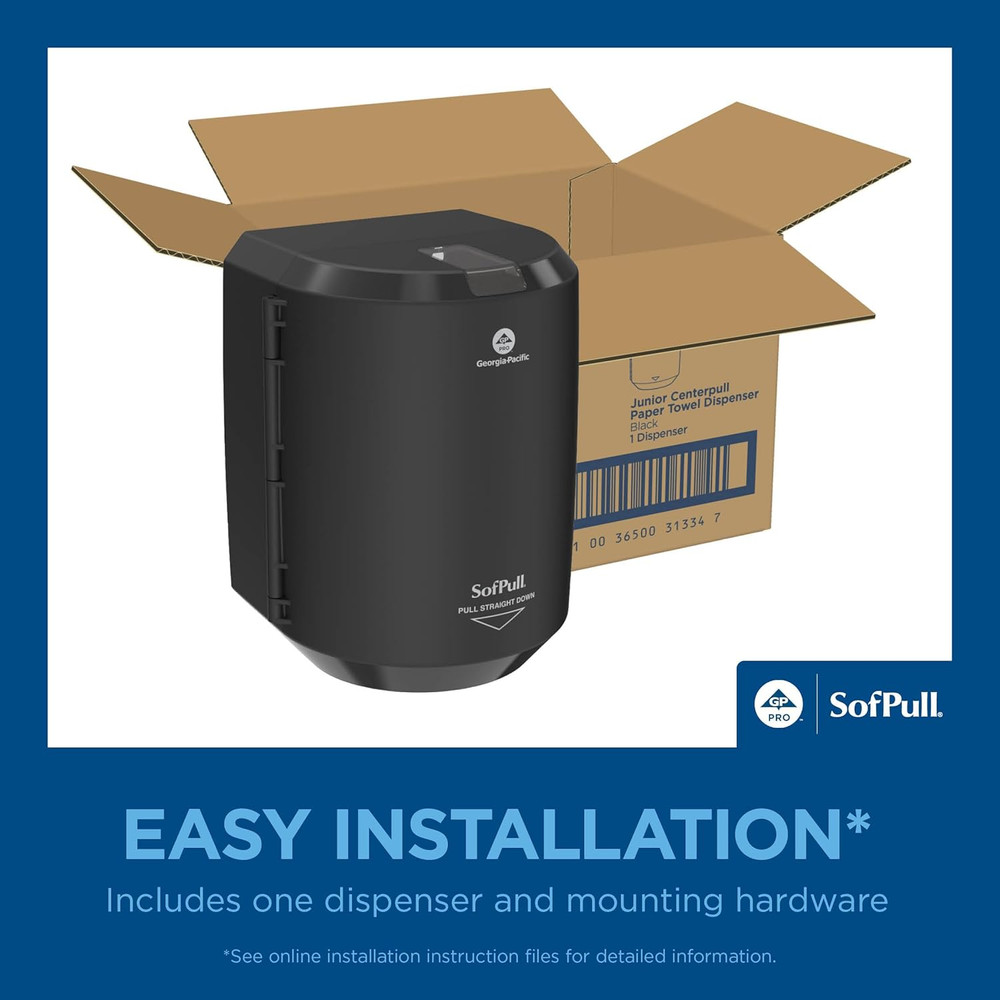 Sofpull Centerpull Junior Capacity Paper Towel Dispenser by GP PRO, Black, 58008