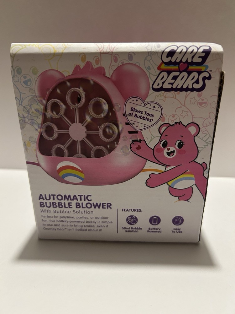 Care Bears Automatic Bubble Blower with Bubble Solution Battery Operated Pink