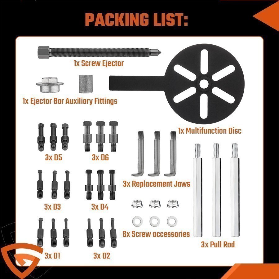 21 in1 Bearing Disassembly Puller Inner Hole Removal Tool Three-jaw Puller */