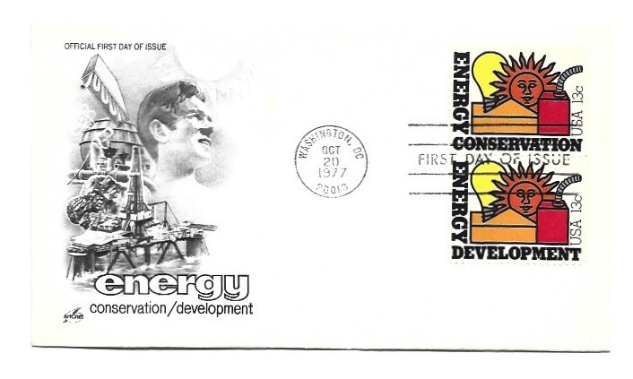 1723-24 Energy Conservation Development, ArtCraft pair FDC