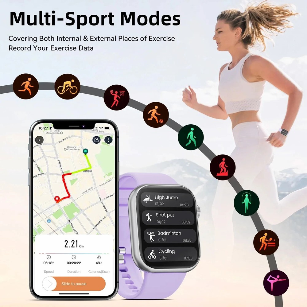 Women's Smart Watch Bluetooth SmartWatch For Apple iPhone iOS and Android