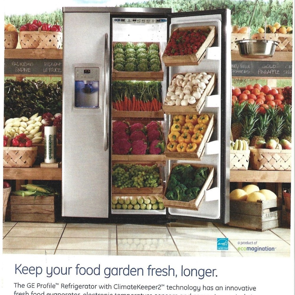 Ge Profile Refrigerator Advertisement 2006 Climatekeeper2 Tech Garden Fresh