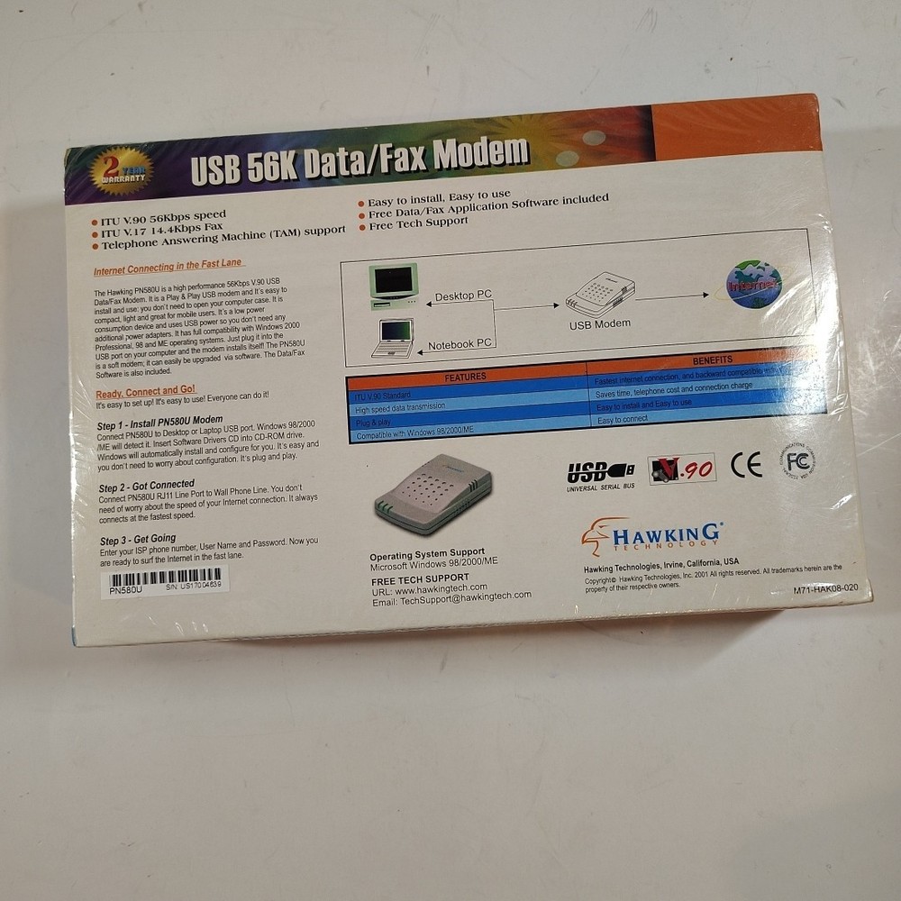 Hawking Technologies V90 USB Data/Fax (PN580U) 56 Kbps