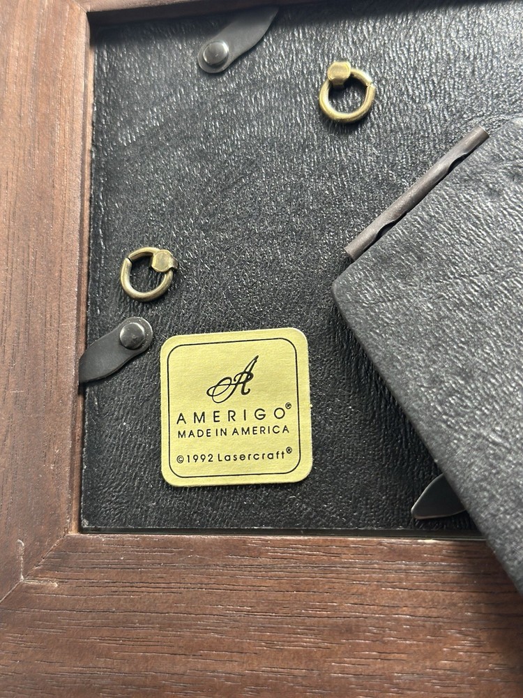 Amerigo By Lasercraft 9” Square Frame Rustic Solid Wood Engraved Abstract