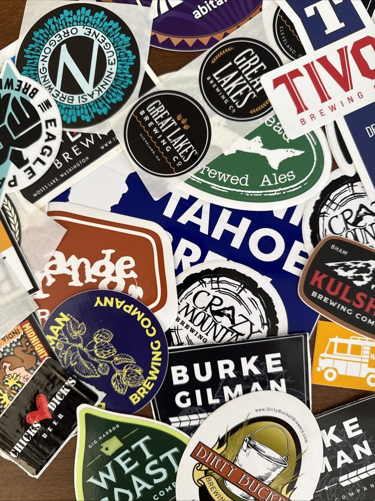 Assorted Brewery Stickers - Multiple Packages Available - Over 20 Stickers