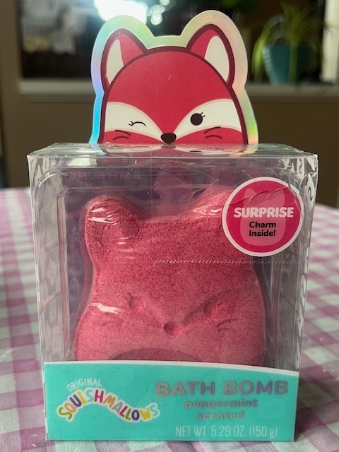 Two Squishmallow Bath Bombs Cotton Candy/Peppermint Scent Surprise Charm Inside