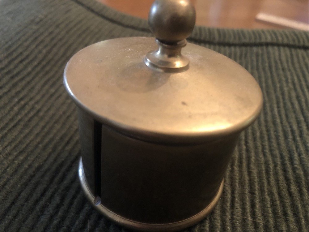 Vintage Gatco Solid Brass Stamp Dispenser Trinket Box Pristine Condition