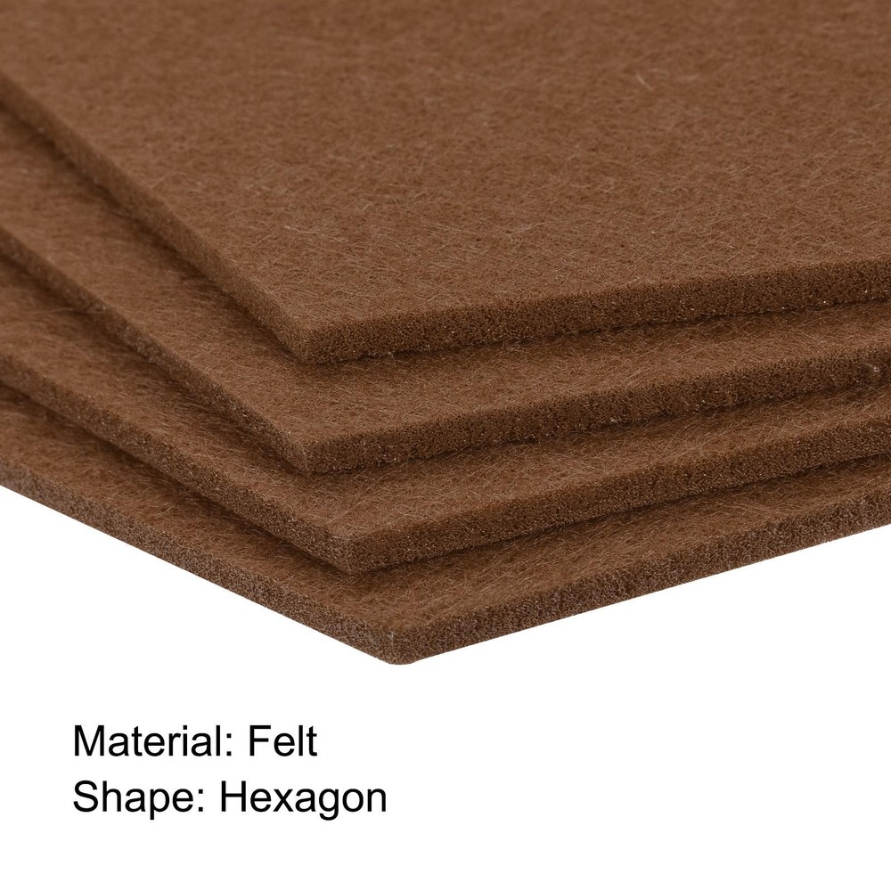 Felt coasters 9pcs hexagonal pads coasters, brown