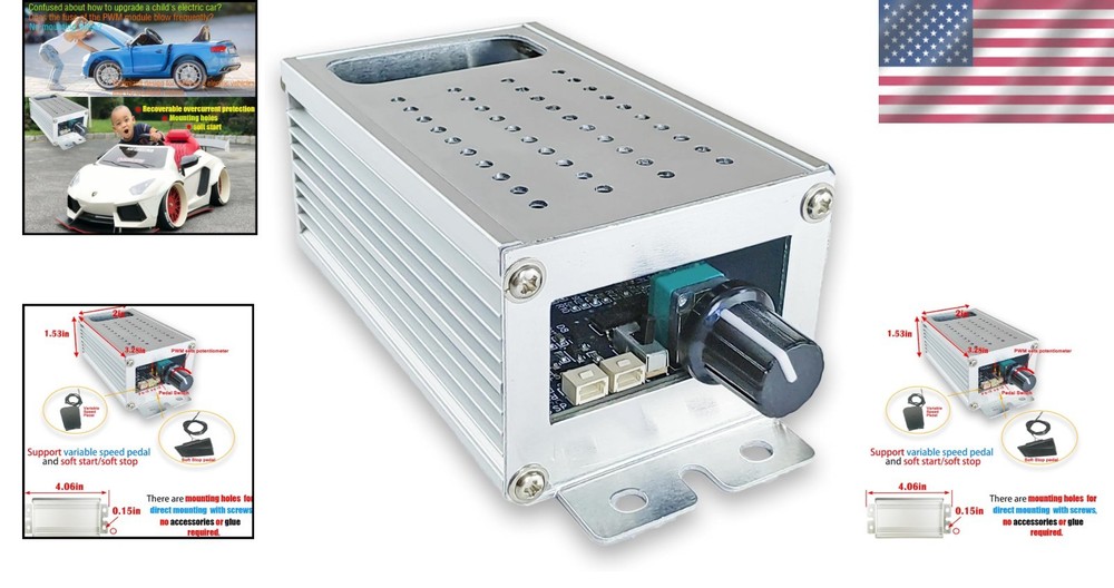 Soft Start PWM Motor Controller, 9-70V, Variable Speed, Effortless Installation
