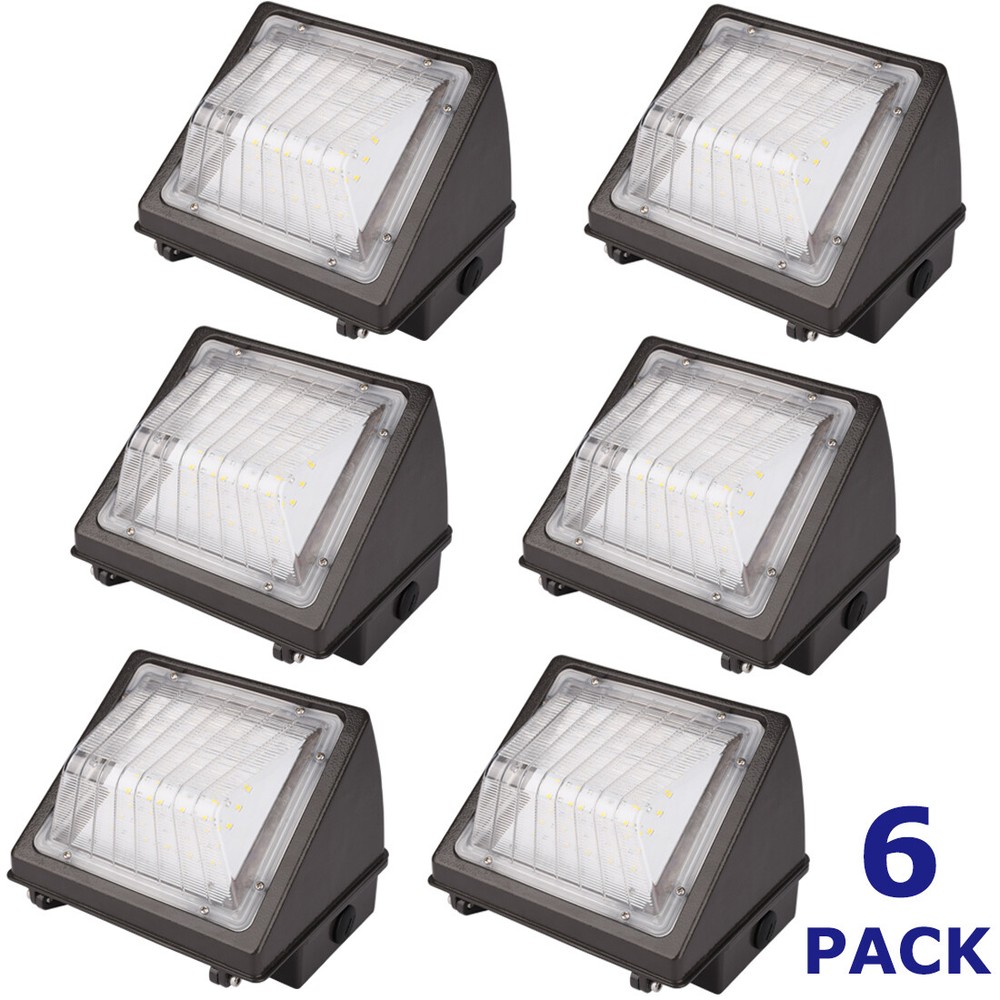 6-PACK Led Wall Pack Light 48W Commercial Industrial Outdoor Security Yard Light