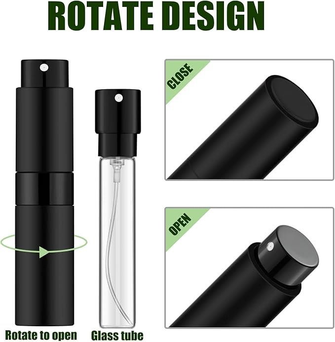 New 4 Pc Mini Refillable Atomizer Perfume Bottles 8ML - NWT
