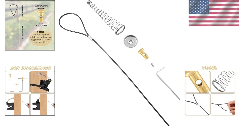 Elegant Black Spring Gate Latch Cable Pull - Versatile Home Decor Solution