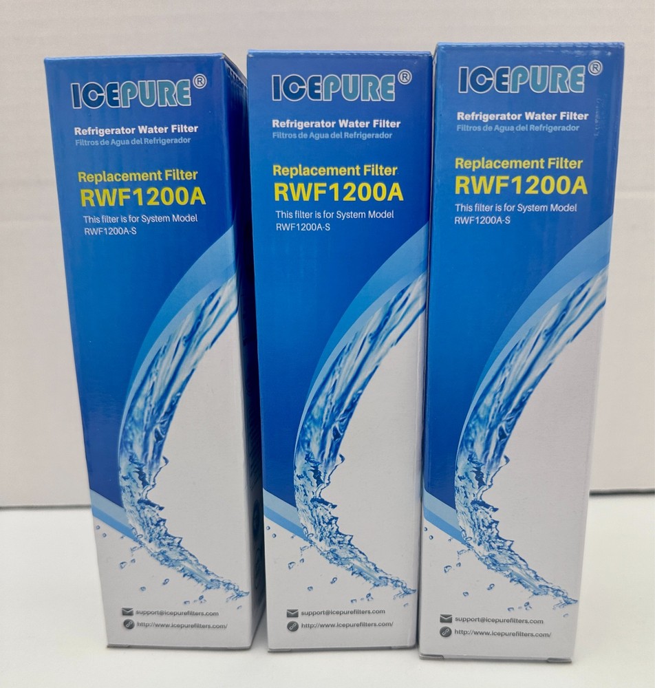 x3 IcePure Replacement Filter RWF1200A For Refrigerator Water Filter RWF1200A-S