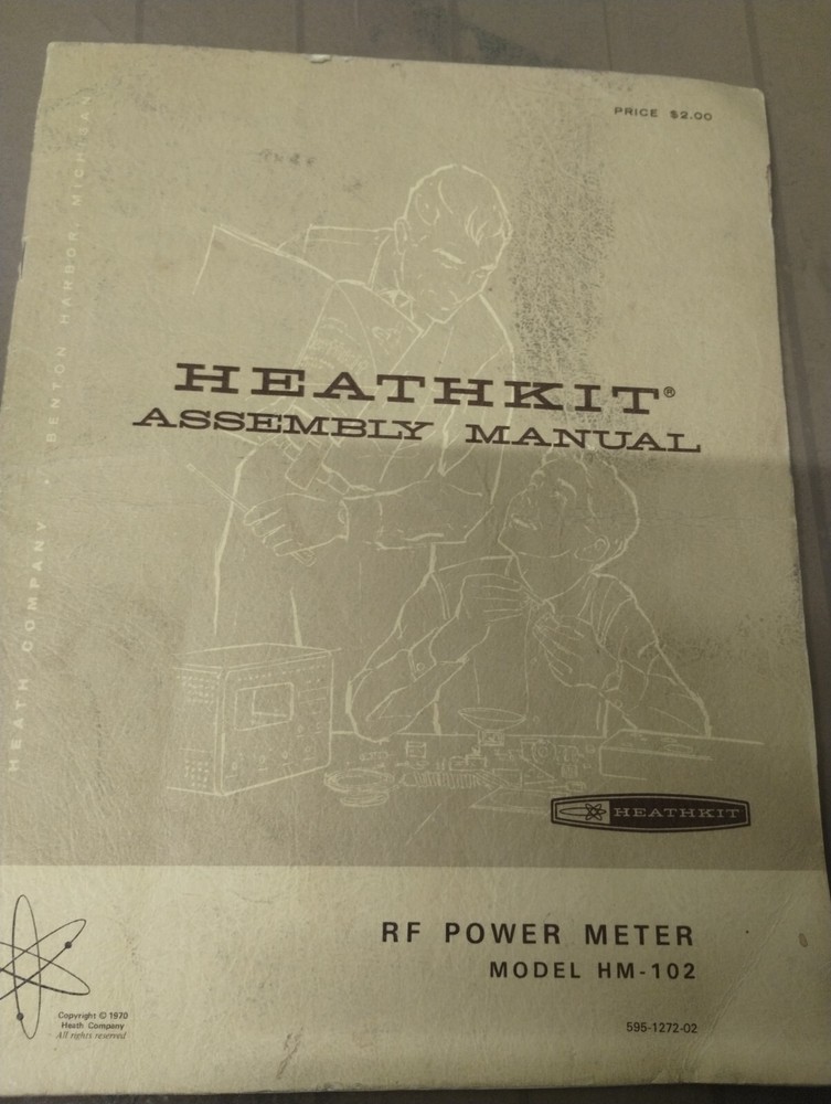 Original Heathkit HM-102 RF Power Meter Assembly Manual