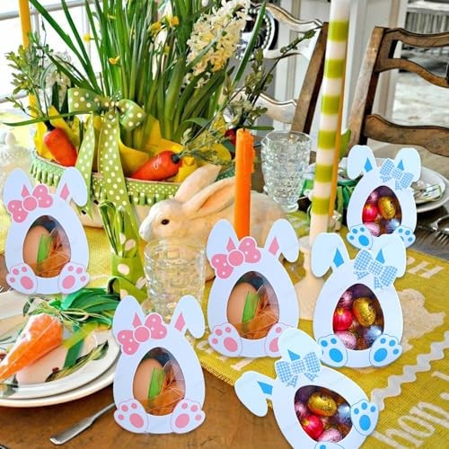 20 Pcs Easter Eggs Candy Treat Boxes Bunny Storage Holder Containers with