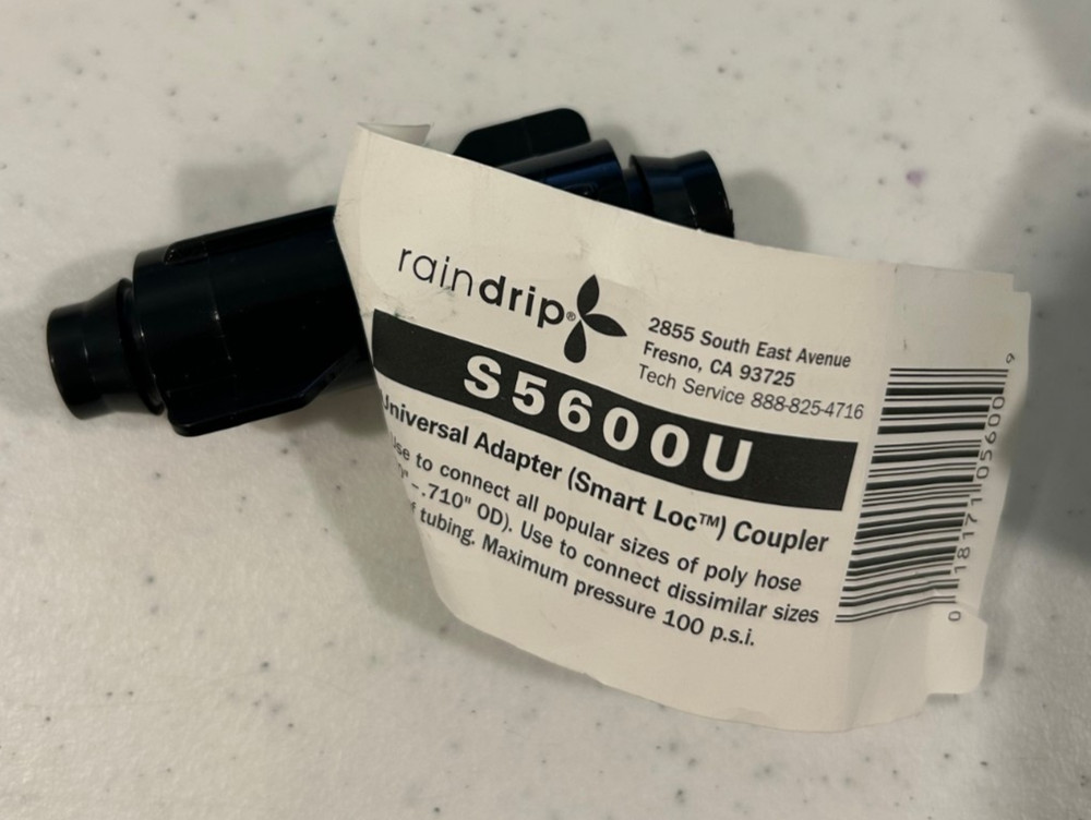 Raindrip S5600U  Universal Coupling Irrigation Fitting New FREE SHIPPING