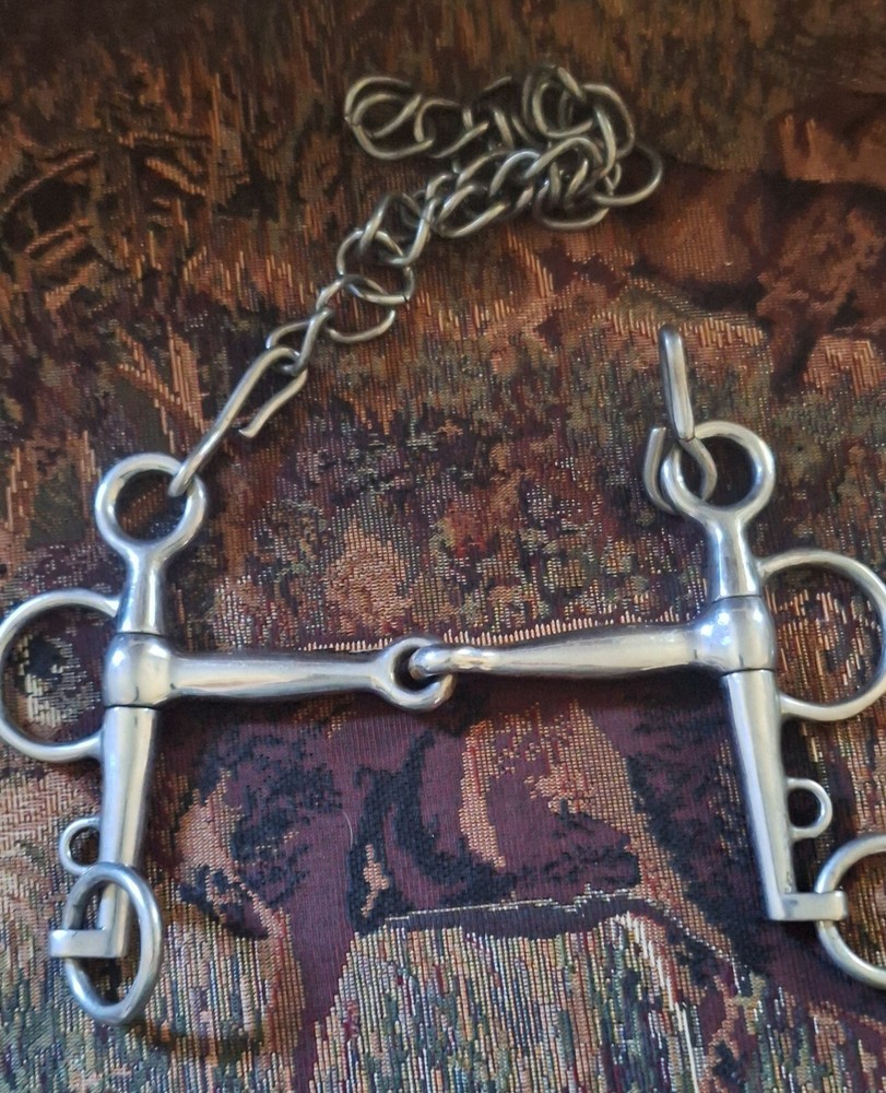 5" Pelham Snaffle Horse Bit  With Curb Chain 5" Shank