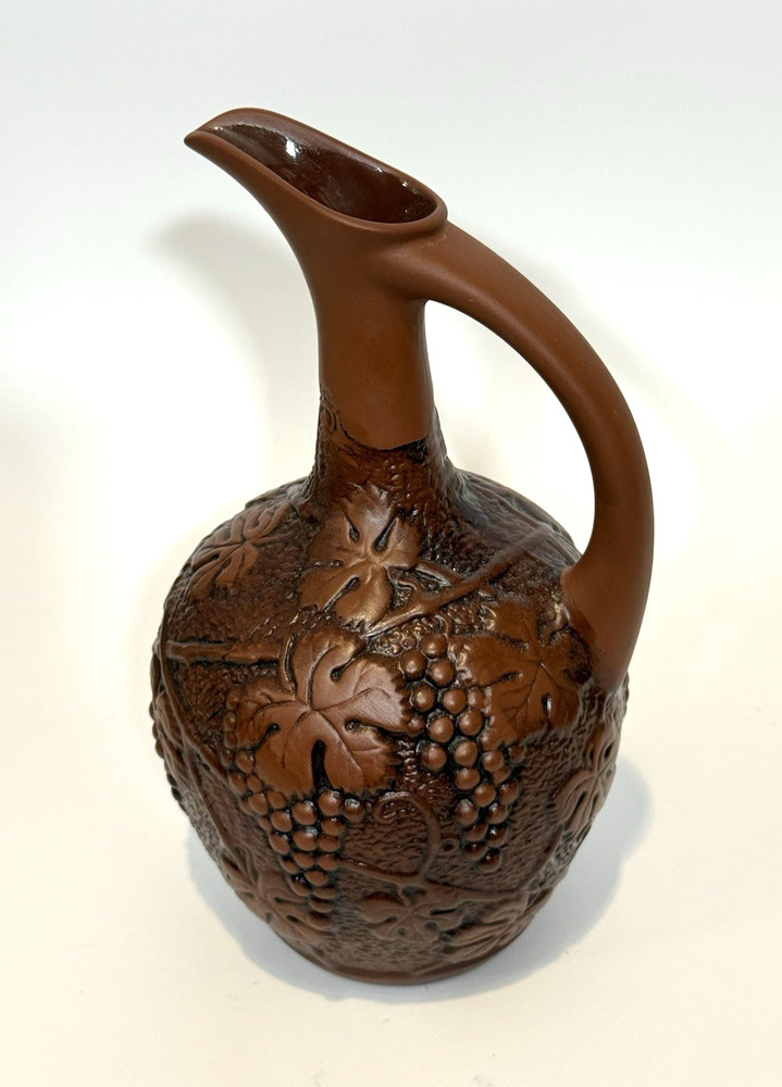 French Pottery Wine Ewer Pitcher - Grapevine