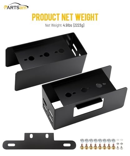 1 Set Rectangle Black Trailer Tail Light Mounting Box Left Right and License