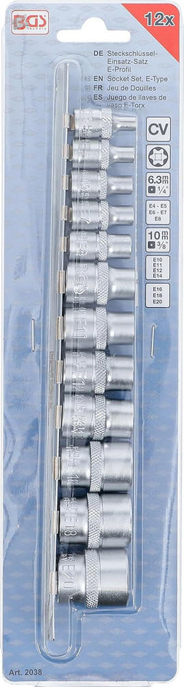 2038 | E Profile Compass Series | 6.3mm (1/4") / 10mm (3/8") | E4 - E20 | 12