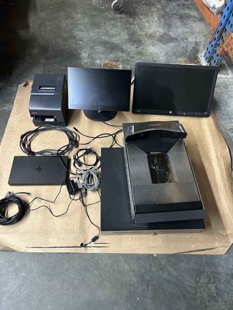 HP Retail POS System Dual Monitors Receipt Printer Barcode Scanner