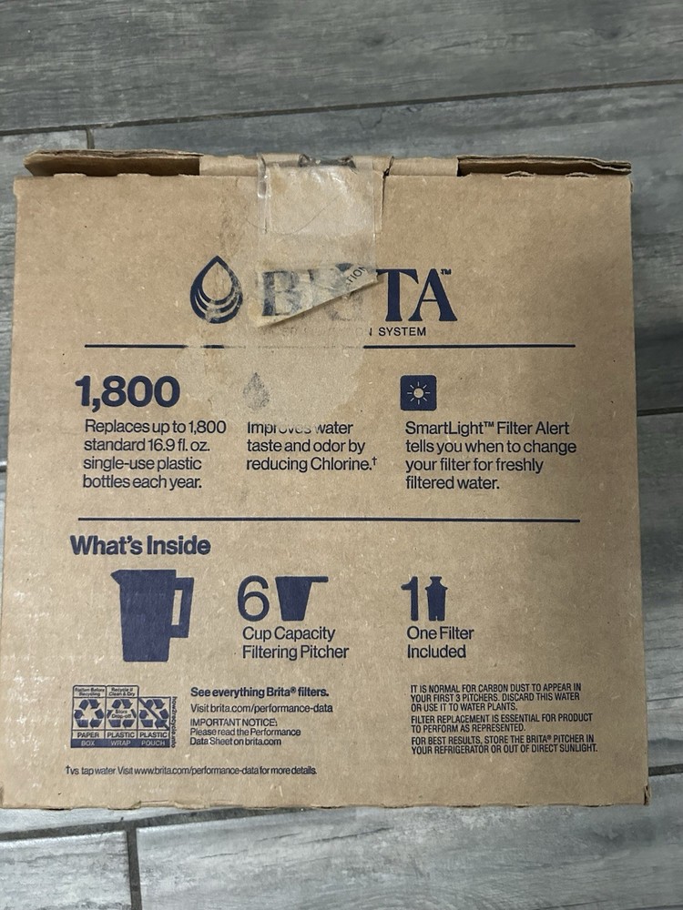 Brita Metro 6-Cup Water Filter Pitcher with SmartLight Filter Indicator - White