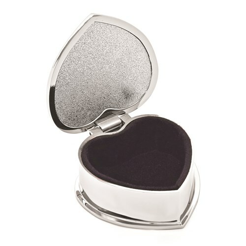 Mirror Lid Heart Trinket Box