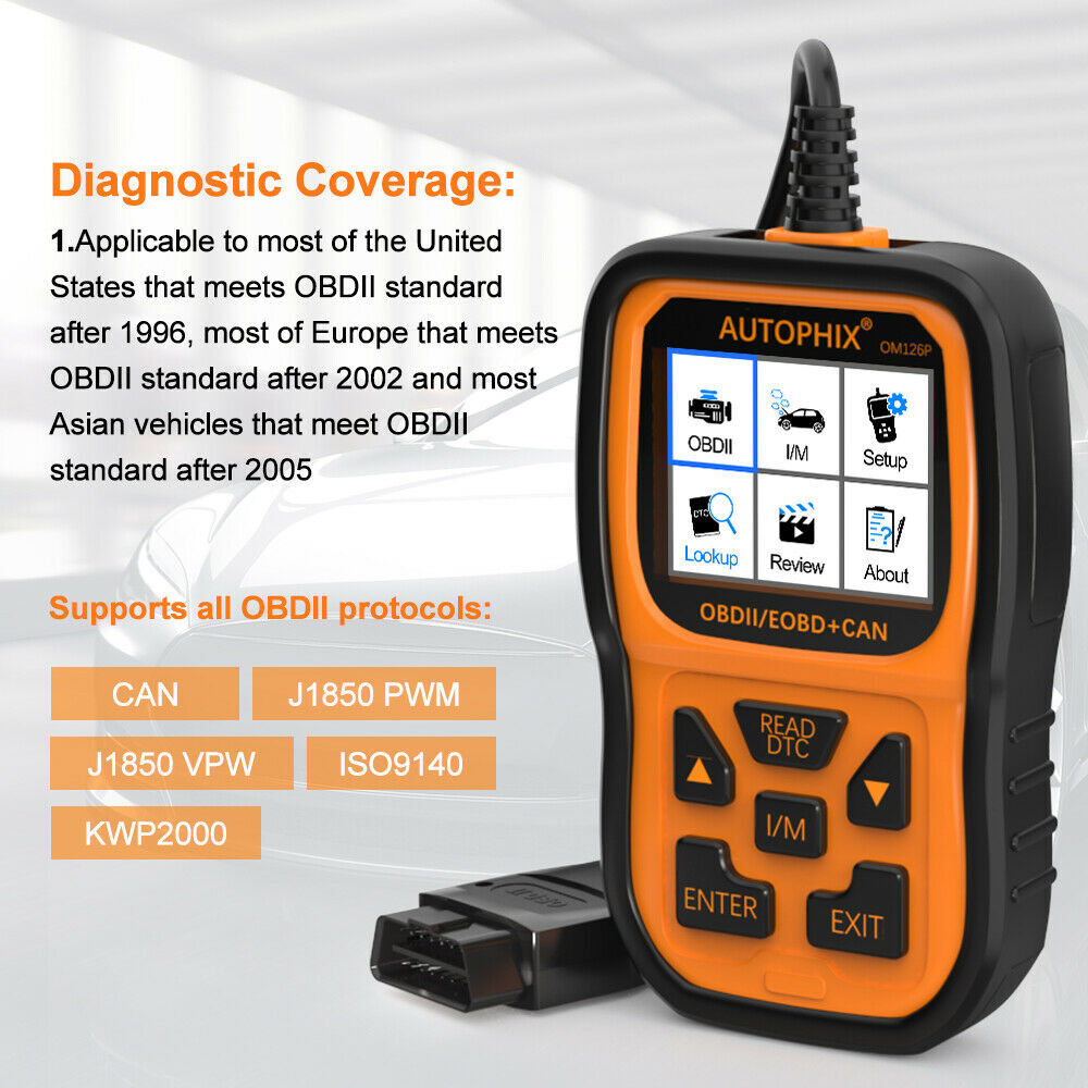 Autophix OM126P Check Engine Light Code Reader Car Scanner OBD2 Diagnostic Tool