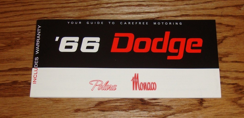 1966 Dodge Polara Monaco Owners Operators Manual Instructions 66
