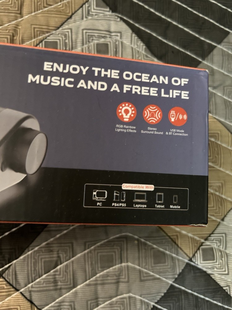 Computer Speakers for PC Desktop, 5 Dynamic RGB LED Light Modes, USB Wired Input