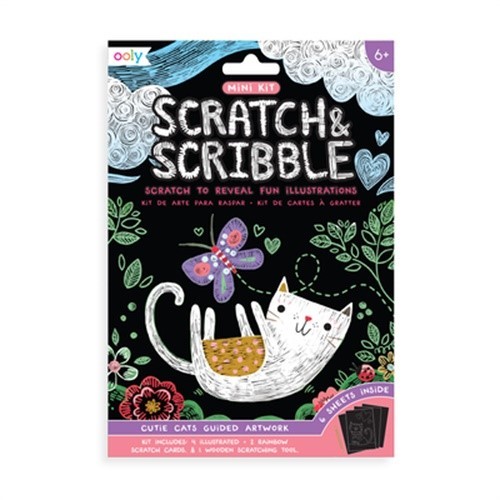 Mini Scratch & Scribble Art Kit - Cutie Cats (Cards)