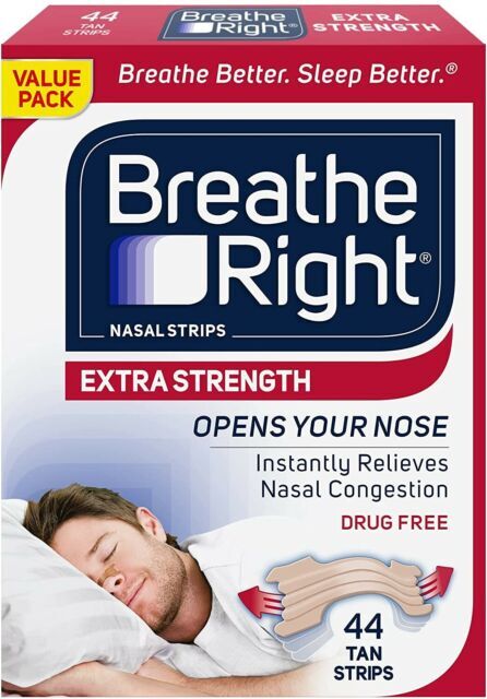 Breathe Right Extra Strength Tan Nasal Strips 44 count NEW SEALED BOX