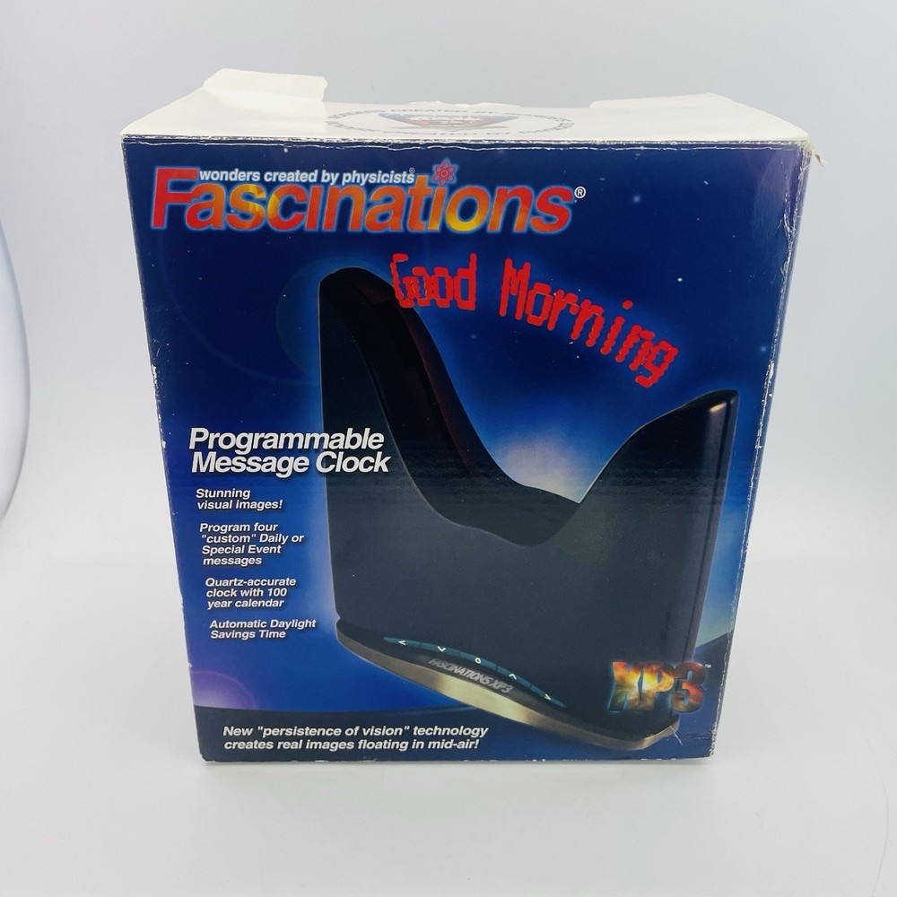 XP3 Programmable Floating Message Clock Fascinations Customizable Tested Works!