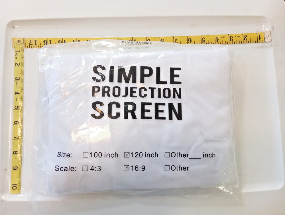 White simple projection screen 120 inch sealed