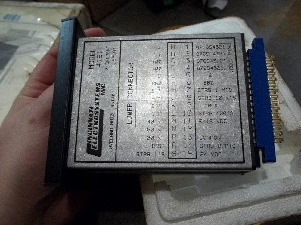 NIB CINCINNATI ELECTROSYSTEMS 4161 7 SEGMENT DISPLAY PANEL METER (Y4)