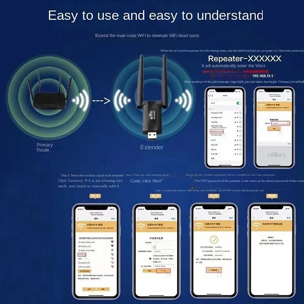 USB WiFi Range Extender Repeater Wireless Amplifier Router Signal Booster