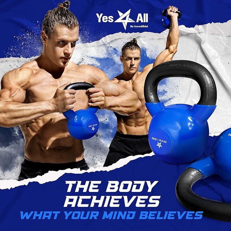 Cast Iron Kettlebell Flat Bottom Durable Handle Weight Training Tool 2.2kg New