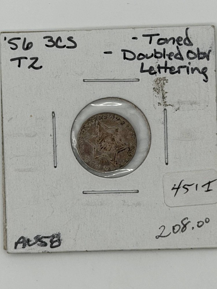 1856 Silver Three Cent Pieces - Trimes