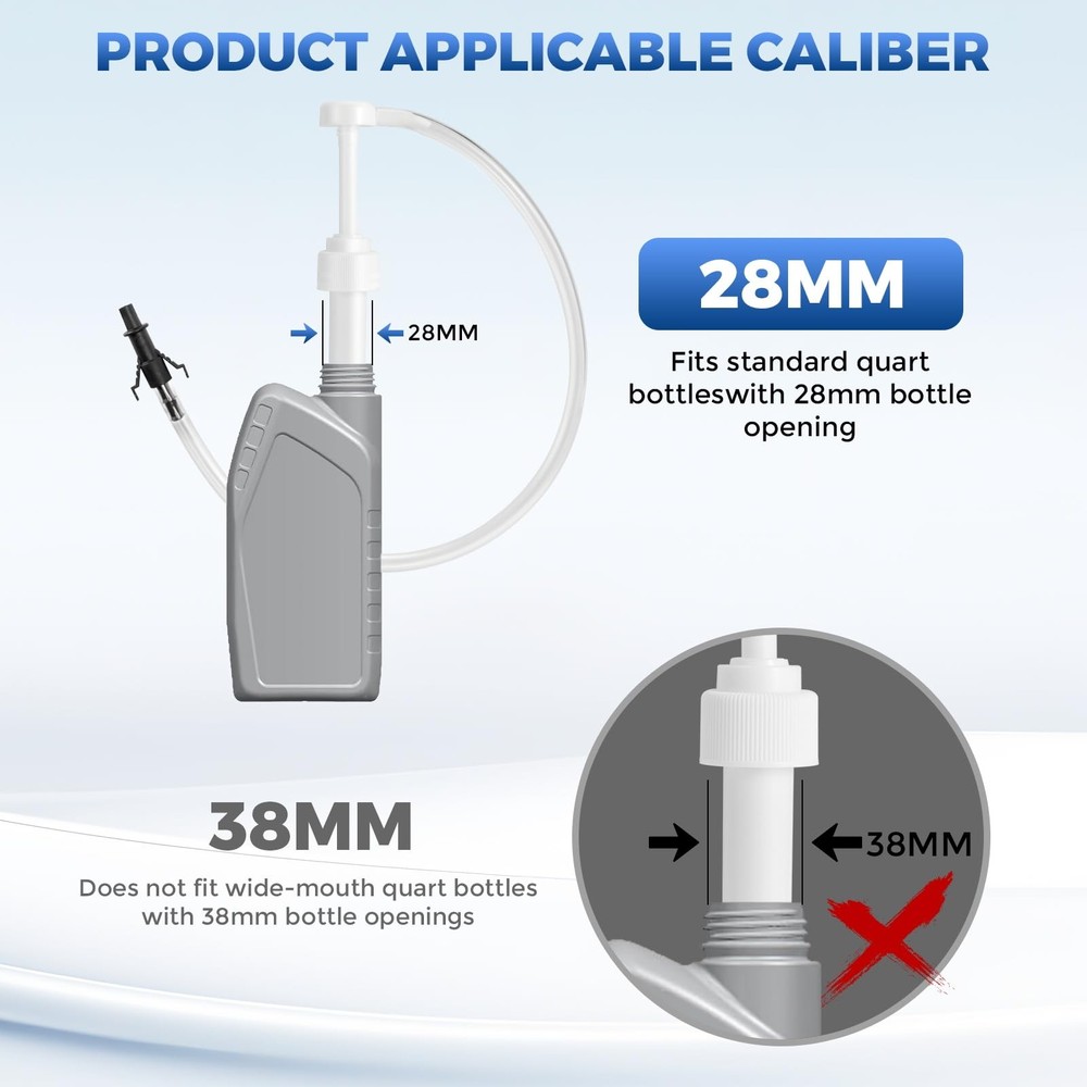 Fluid Pump for Standard Quart Bottles - 10cc Per Stroke， white