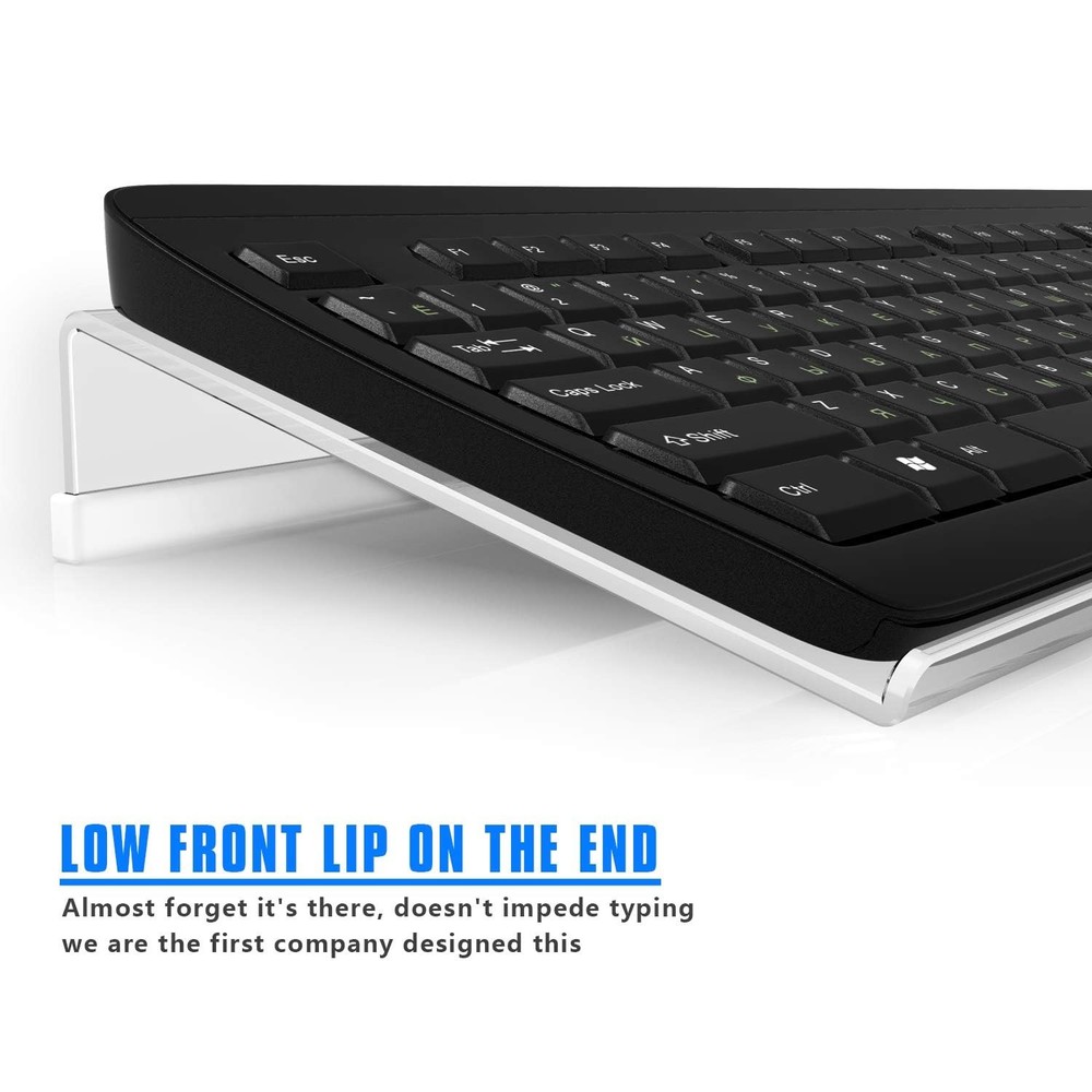 Richboom Clear Acrylic Tilted Computer Keyboard Holder for Easy Ergonomic Typ...
