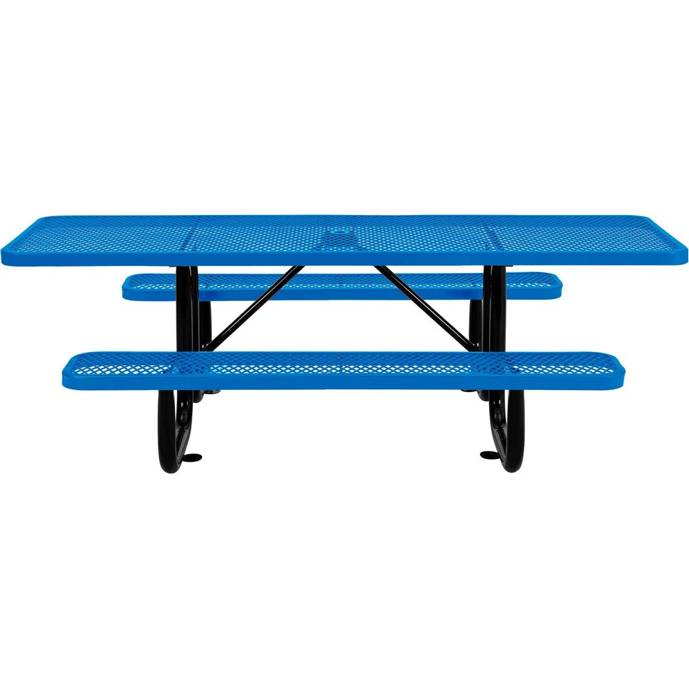 8' ADA Rectangular Picnic Table Expanded Metal Blue (96" Long)