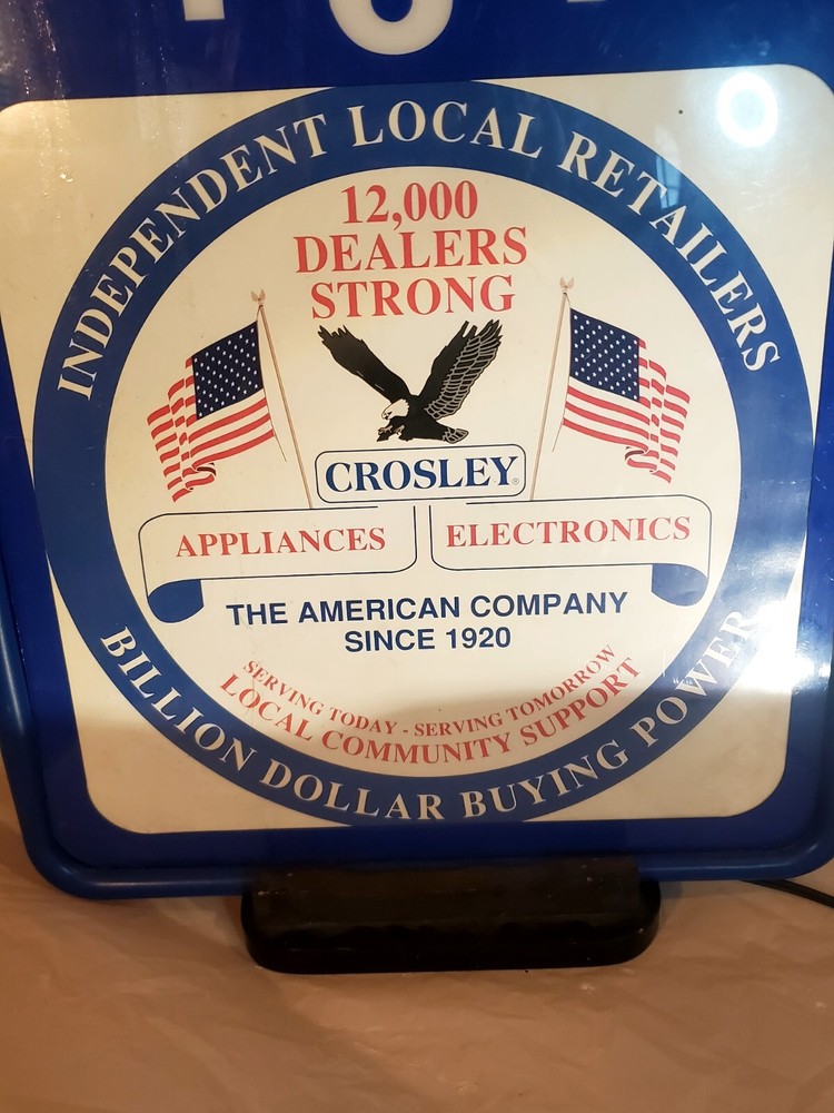 Vintage Crosley Dealer Light Up Advertising Clock