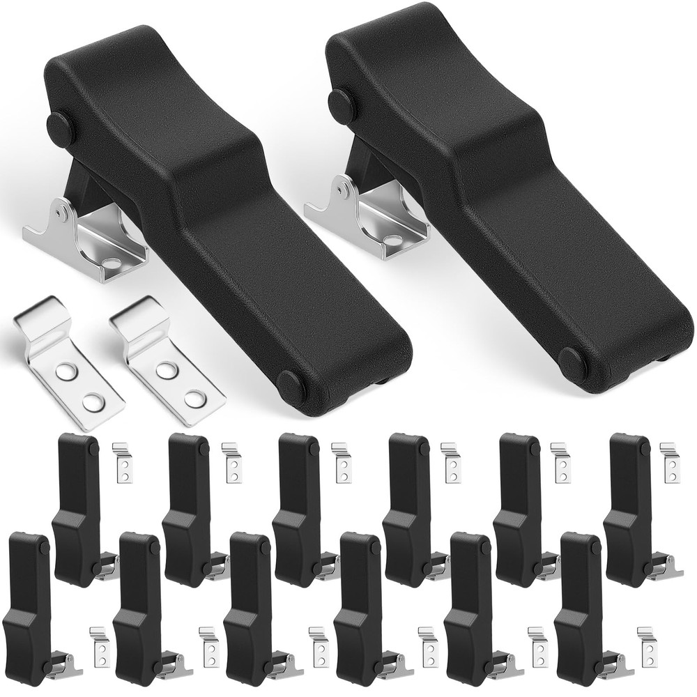 Mudder 12 Pcs Flexible Rubber Draw Latch, Front Storage Rack Rubber Latch for Co