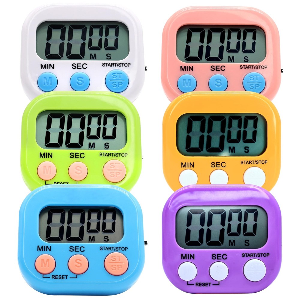 6 Pack Multi-Function Electric Timer for Kitchen Study Work Exercise Training