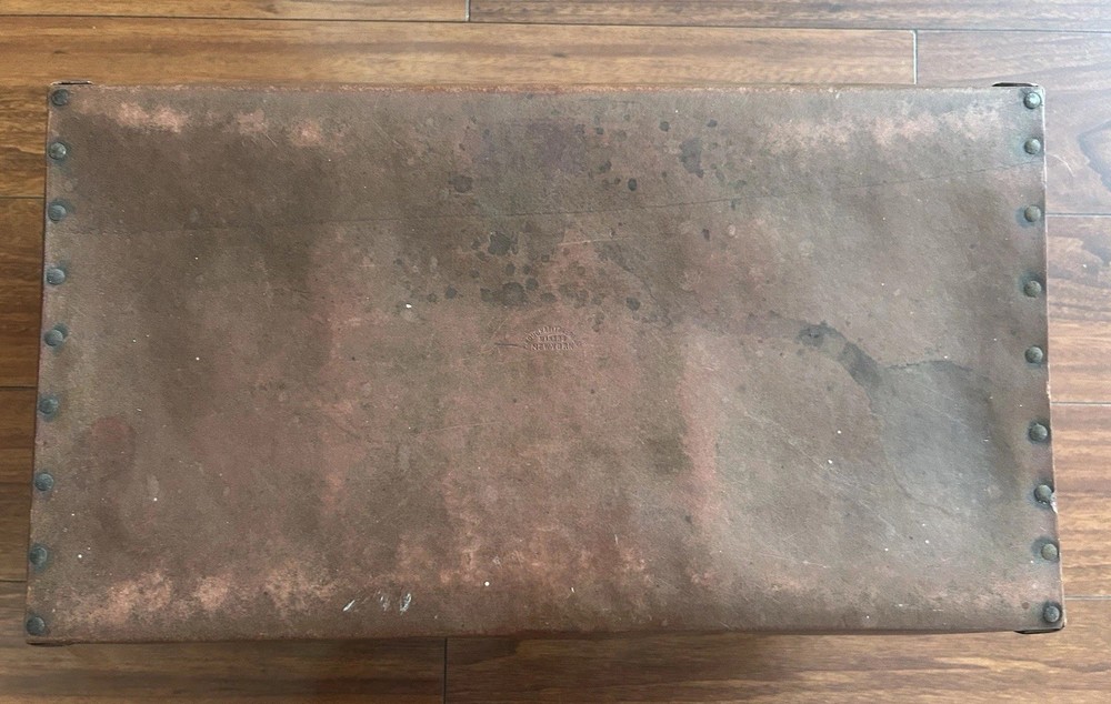 Vintage Crouch & Fitzgerald Makers New York Leather Case Storage Keepsake Box
