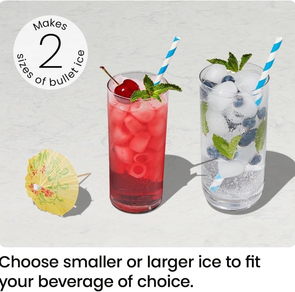 Dual-Size Countertop Ice Maker - Portable Ice Machine with Self-Cleaning Feature