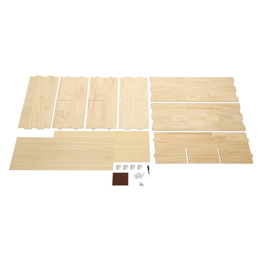 6 Cube Storage Organizer Solid Wooden Bookcase Display 2 Tier Shelving Bookshelf