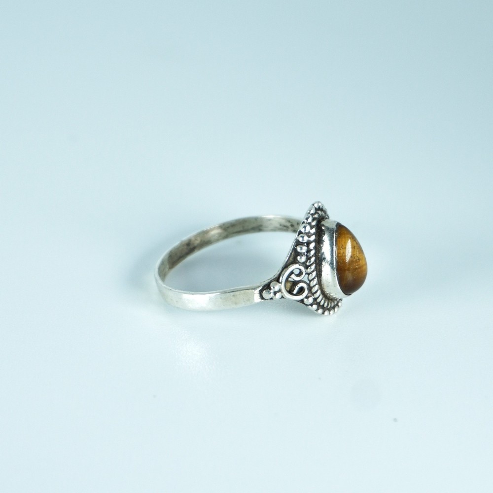 Silver Ring with Tiger’s Eye size 9