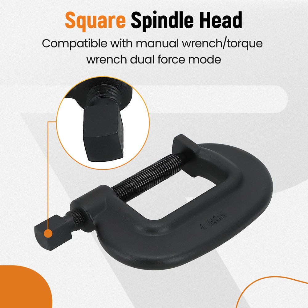Professional Workshop C-Clamp 4 inch 20000lb Capacity Black Oxide Finish