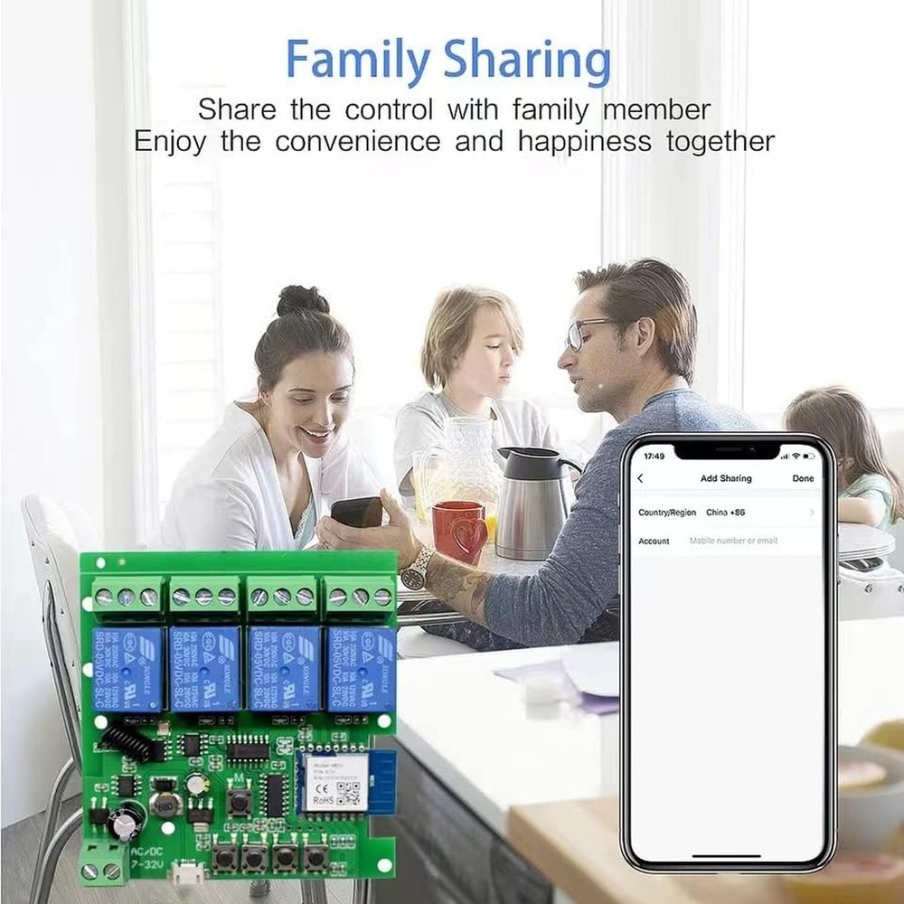 4CH Wireless Relay Module | Smart Home Control | Remote Switch | Self-Locking...